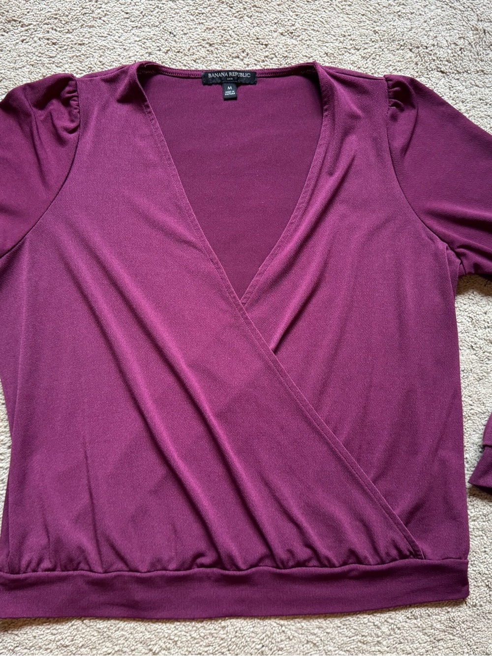 Banana Republic Women's Maroon Wrap Front Top